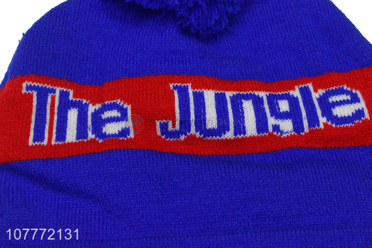 High quality warm knitted hat adult fur ball windproof hat for men