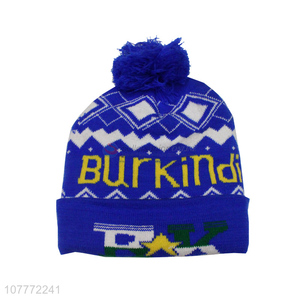 Creative short fur ball warm hat knitted hat for men