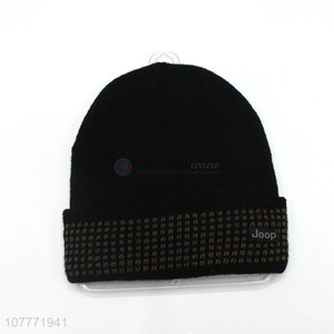 Low price winter <em>knit</em> <em>hat</em> with embroidery hedging cap for men