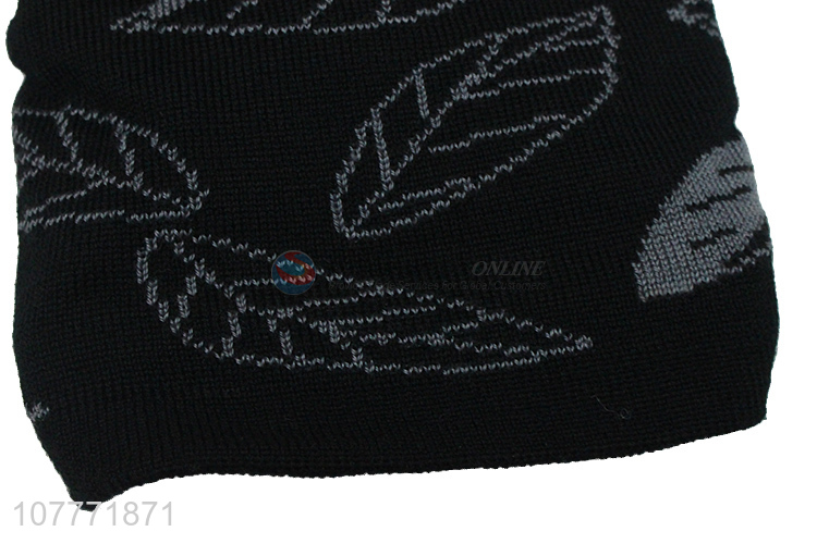 Simple design knitted woolen hat winter plus cashmere sports cap