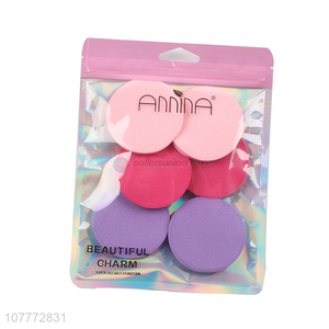 New arrival 6PCS colourful cosmetic foundation powder puff