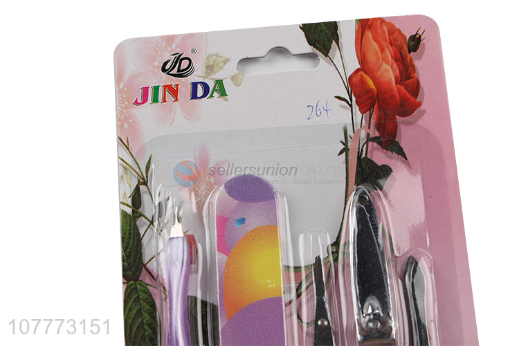 New arrival 5 pieces beauty manicure set nail clipper cuticle pusher set