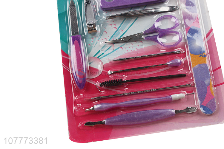 Factory price 14 pieces beauty manicure set nail cutter ear pick set