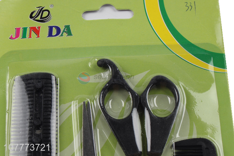 Low price 4 pieces barber scissors set hair scissors comb set