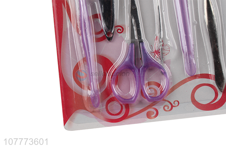 Hot selling 7 pieces beauty manicure pedicure set nail cutter ear pick set