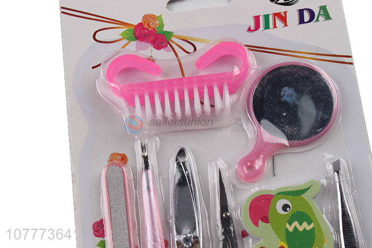 New arrival 8 pieces beauty manicure set nail cutter toe cleaning brush set