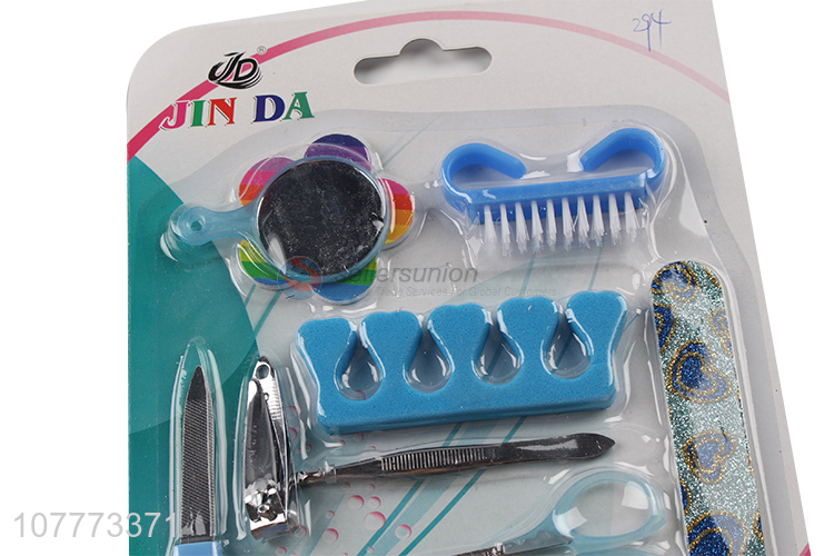 Promotional 14 pieces beauty manicure set nose scissors nail file set