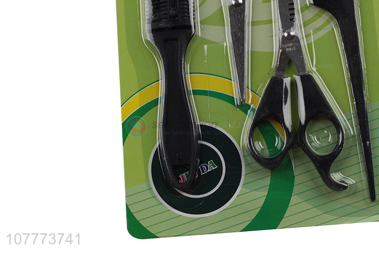 Promotional 4 pieces barber scissors set hair scissors comb set