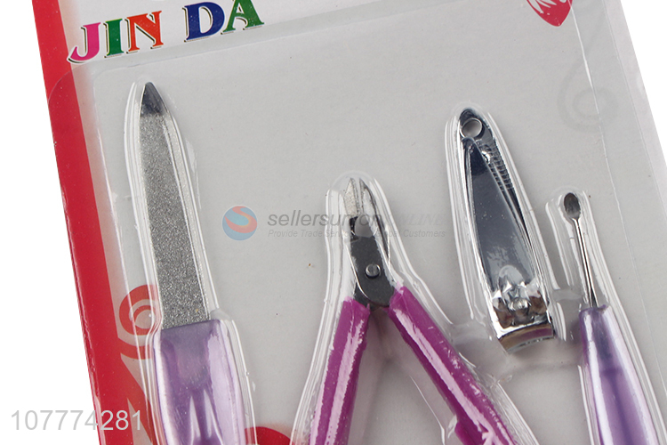 Wholesale 4 pieces beauty manicure set nail clipper ear pick set