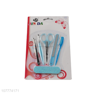 Wholesale 6 pieces beauty manicure <em>set</em> nose <em>scissors</em> <em>nail</em> file <em>set</em>