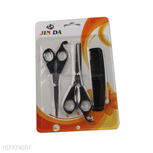 Factory direct sale 3 pieces barber scissors set hair scissors comb set