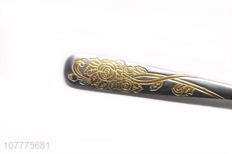Latest Gold-Plated Flower Pattern Dinner Spoon Fashion Tableware
