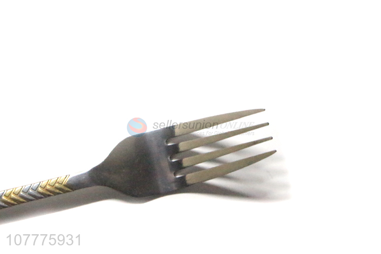 Fashion Gold-Plated Dinner Fork Stainless Steel Tableware Wholesale