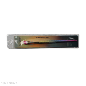 Hot sale color frosted round oblique makeup <em>powder</em> <em>brush</em>