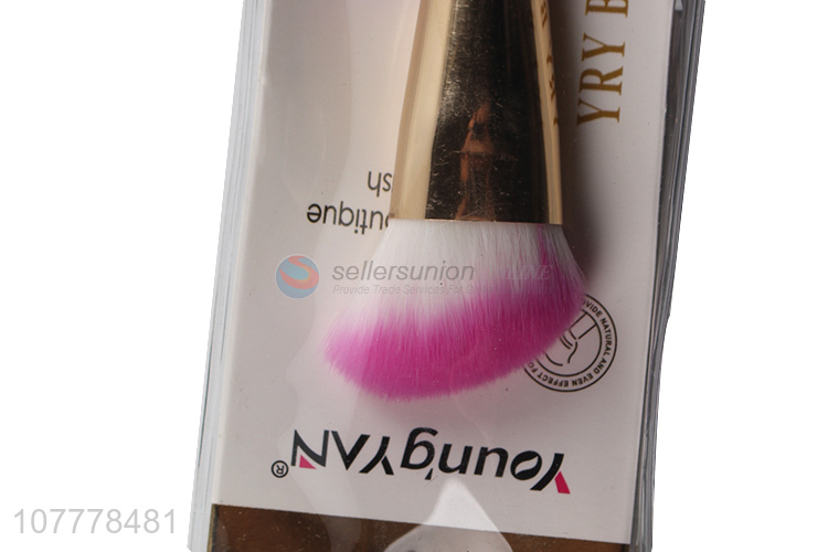 Innovative design pink matte round makeup tool blush brush
