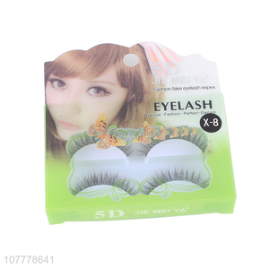Hot selling comfortable natural long 5D fake eyelash silk eyelashes
