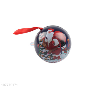 Fashion Printing Christmas Ball Round Tin Box Tin Ball