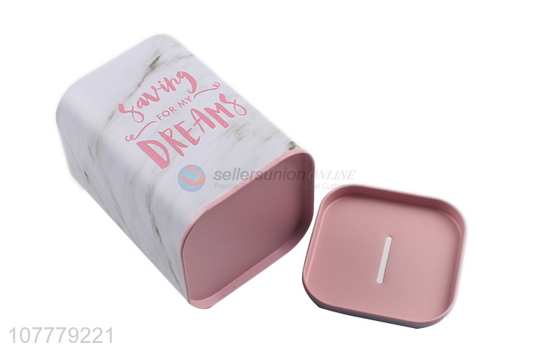 Good Quality Tin Piggy Bank Fashion Square Saving Pot