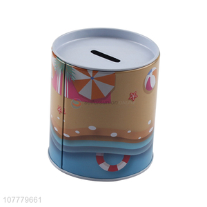 Cool Design Tinplate Money Box Cylinder Piggy Bank