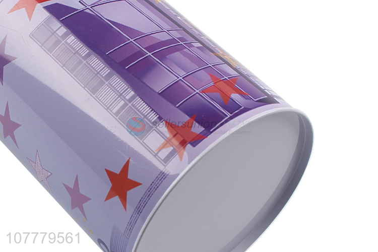 Wholesale Cylinder Tinplate Money Box Fashion Saving Pot