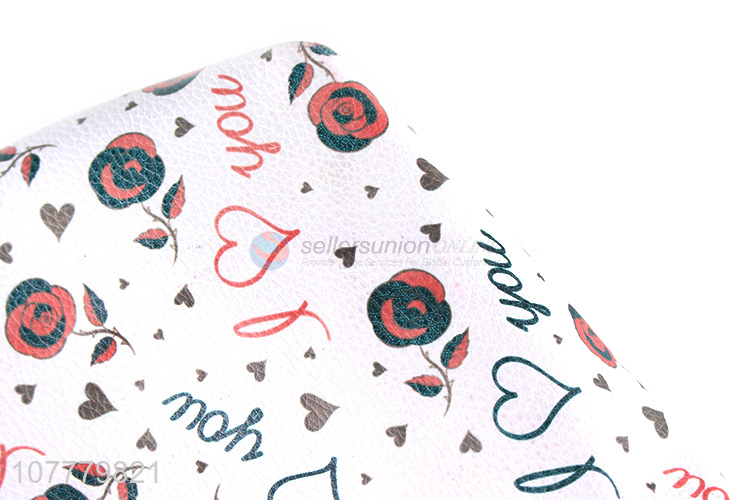 Low price rose pattern pvc cosmetic pouch toiletry wash bag