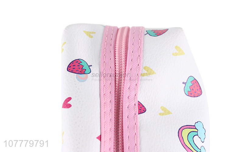 Hot sale rainbow pattern pvc makeup bag waterproof toiletry bag