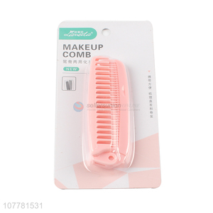 Multi-function pink plastic beauty makeup comb
