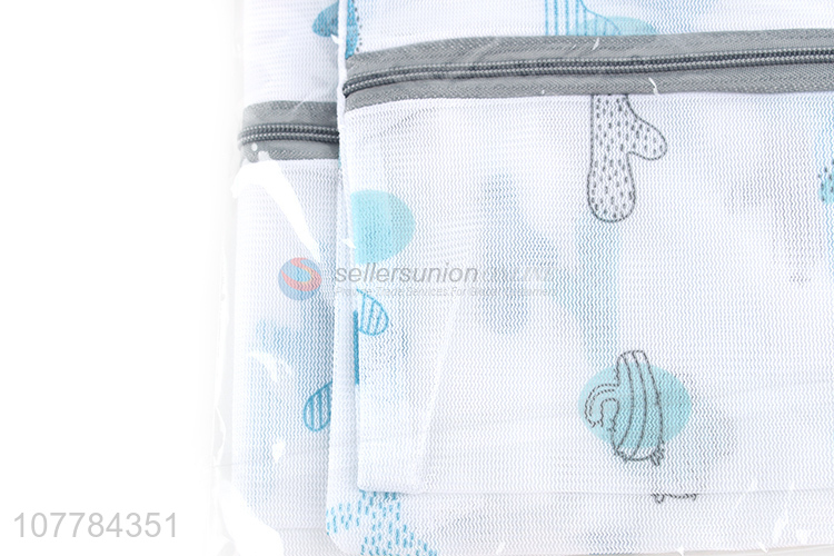 High quality light blue portable folding underwear laundry bag