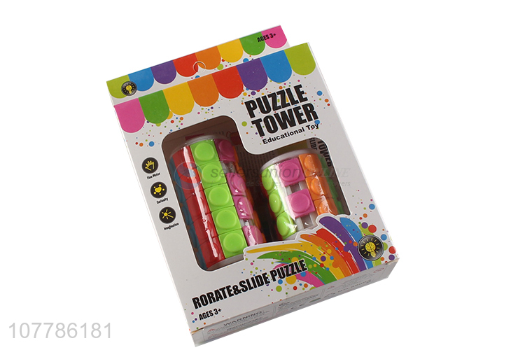 Wholesale rorate and slide puzzles magic puzzle tower set for children