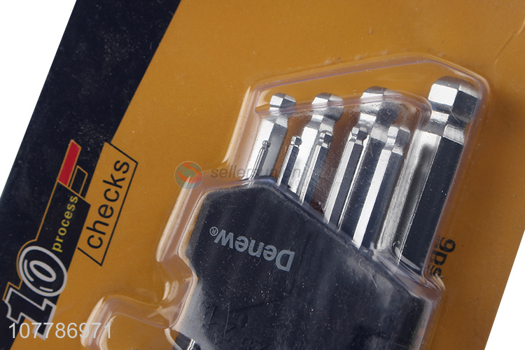Factory price 9pcs ball point hex key set