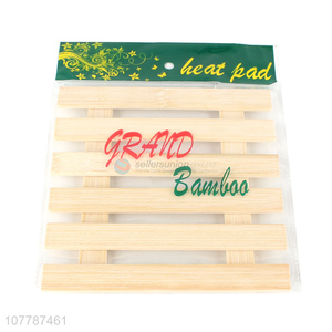 Wholesale square convenient heat insulation pad bamboo bowl mat