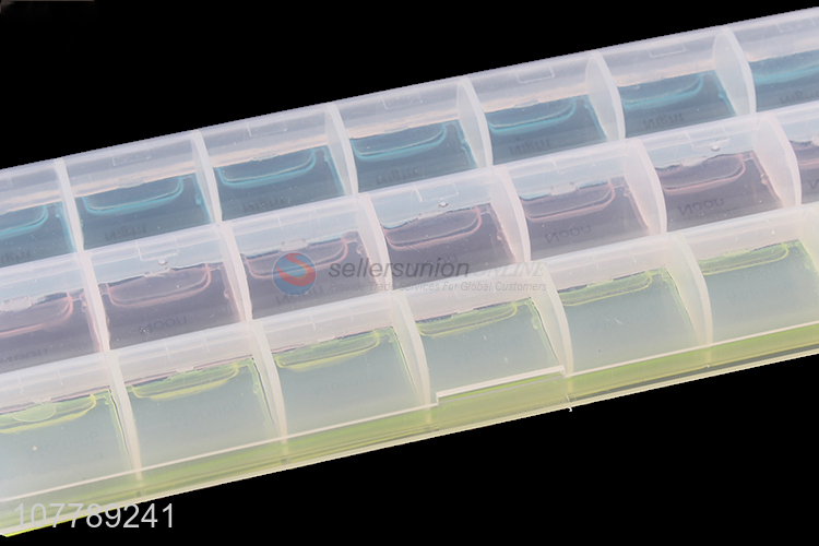 Wholesale 21 compartments medicine case 7 days plastic pill container box