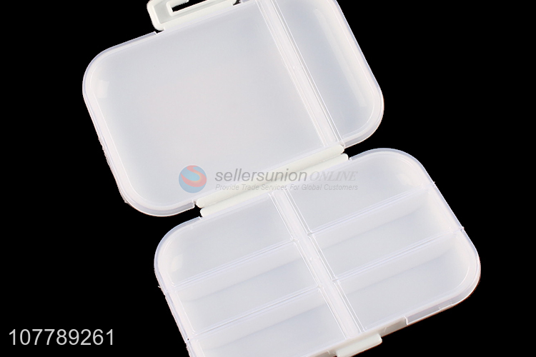 Wholesale travel 8 compartments plastic medicine box 8 compartments vitamin case