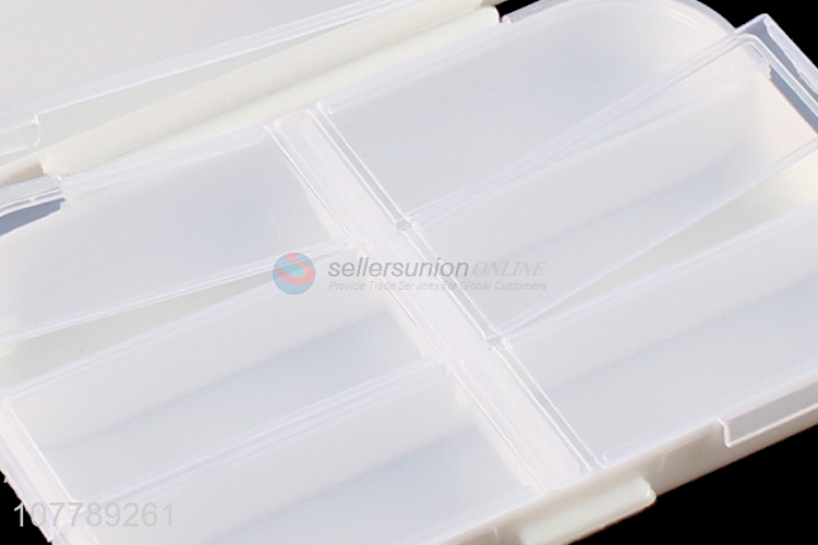 Wholesale travel 8 compartments plastic medicine box 8 compartments vitamin case