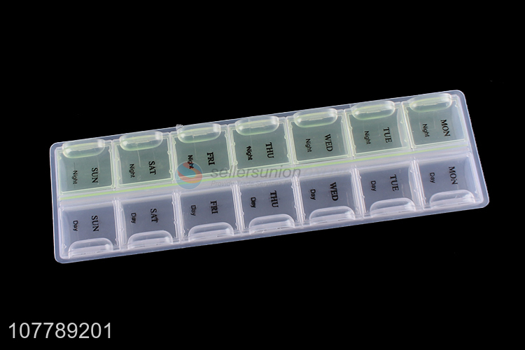 Wholesale 14 compartments pill case weekly 7 days plastic pill box