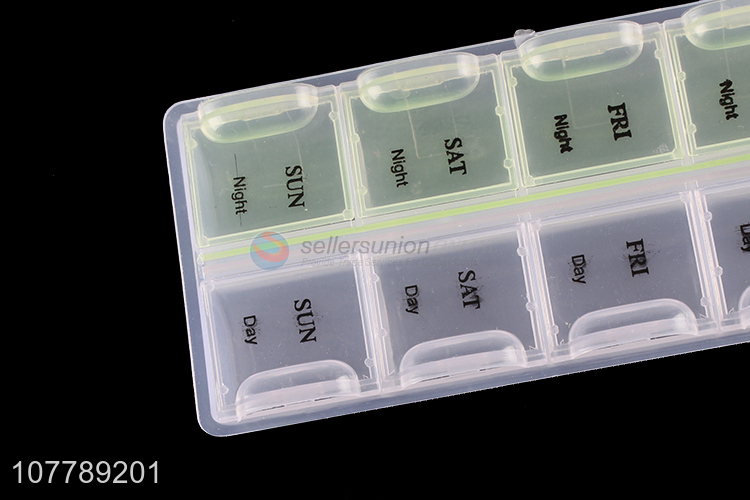 Wholesale 14 compartments pill case weekly 7 days plastic pill box