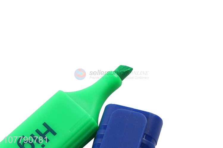 China manufacturer fluorescent color highlighter pen popular stationery