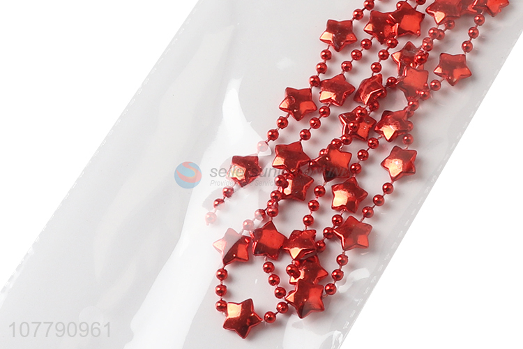 Hot sale christmas beads string decorations with star