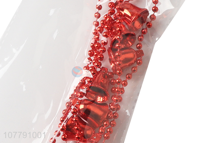 Factory supply red bell decorations with beads for xmas tree
