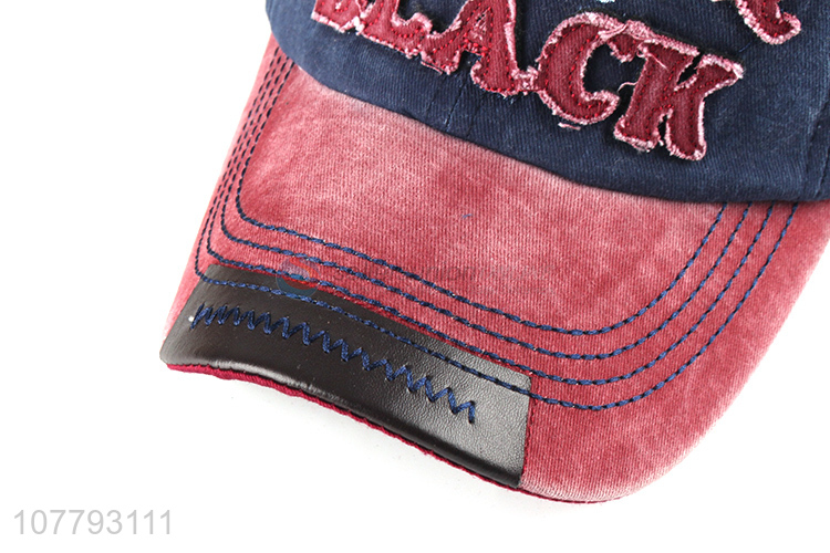 Creative Design Applique Washed Baseball Cap Cool Baseball Hat