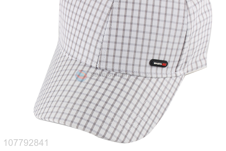 Factory Wholesale Fashion Plaid Baseball Cap Sunhat