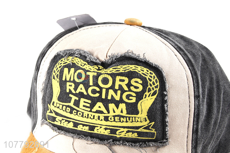Best Sale Washed Printed Applique Baseball Cap Fashion Sun Hat