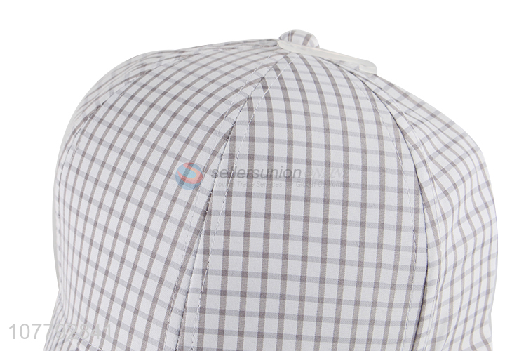 Factory Wholesale Fashion Plaid Baseball Cap Sunhat