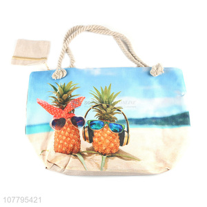 Best Quality Cartoon Printing Beach Bag Canvas Tote Bag For Sale