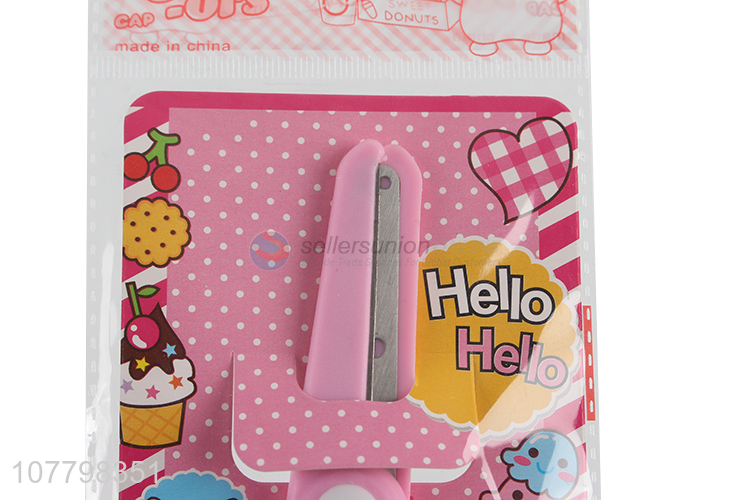 Cute design pink safety paper-cut scissor for sale