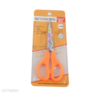 China factory orange handle scissors with steel blade