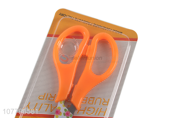 China factory orange handle scissors with steel blade
