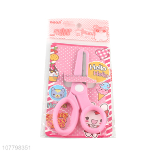 Cute design pink safety paper-cut scissor for sale