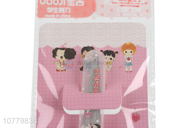 Wholesale price pp pink handle children scissors