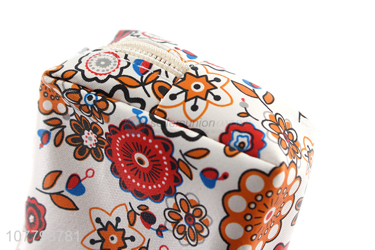 Hot Selling Flower Pattern Colorful Pencil Bag Leather Pencil Case